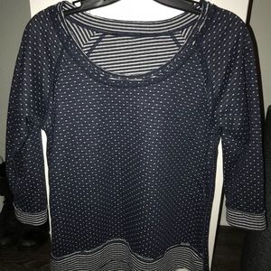 Reversible striped/polka dot sweater